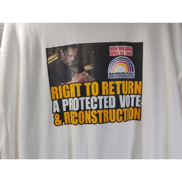 Jesse Jackson T-Shirt 2006 Right to Return A Protected Vote and Reconstruction - Picture 3 of 8